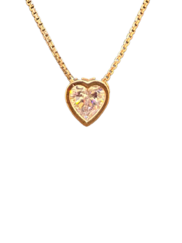 Mangal Royal 18K Yellow Gold Diamond Heart Pendant Necklace for Women