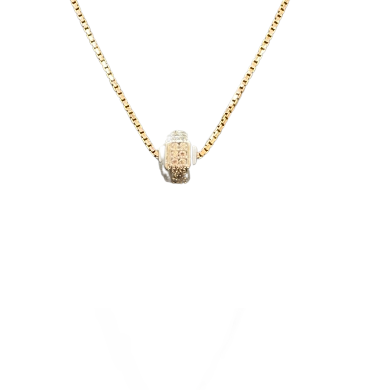 Mangal Royal Diamond Golden Ball Pendant Gold Necklace for Women